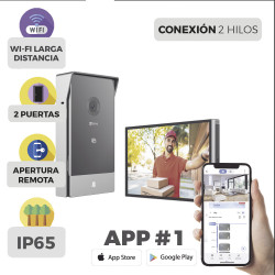 Videoportero IP con Monitor Wi-Fi para interior, Frente de Calle, soporta 1 puerta y 1 portón por APP